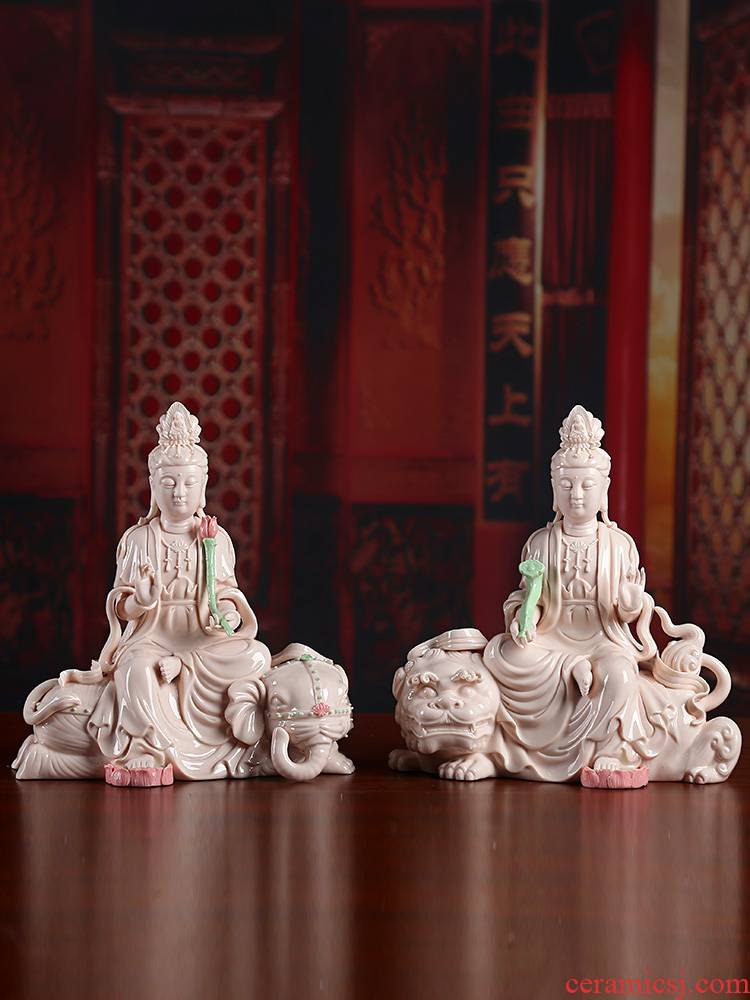 Yutang dai ceramic SaPuXian bodhisattva manjusri tome like Buddha sacrifice dehua white porcelain sitting room adornment that occupy the home furnishing articles