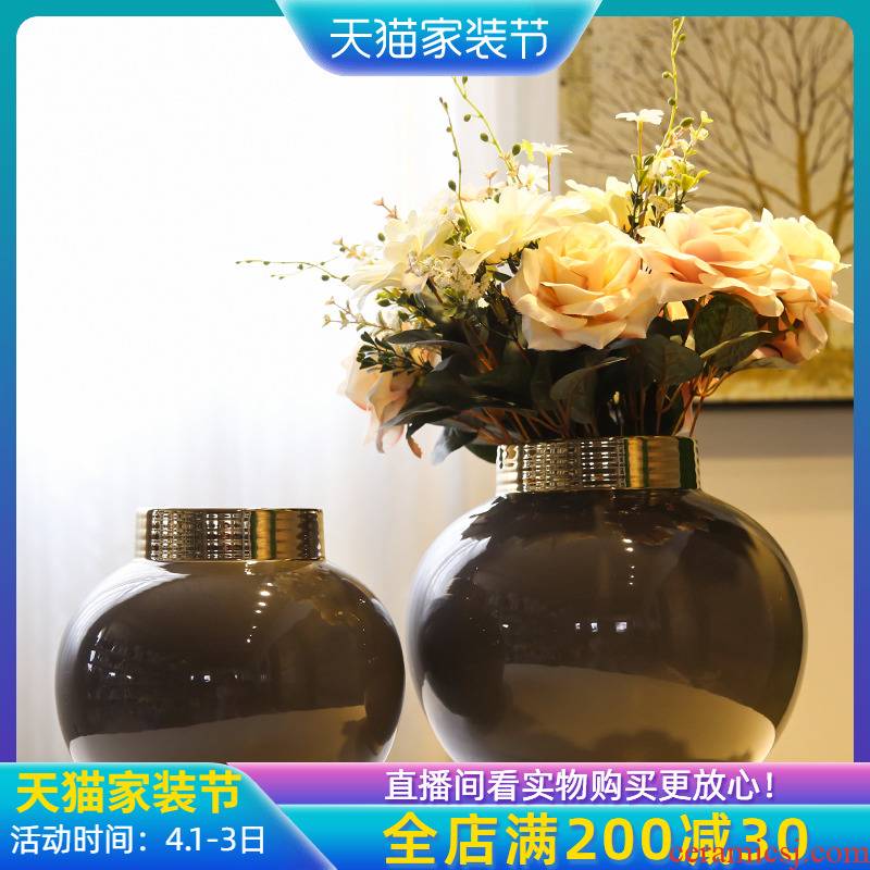 Jingdezhen light of new Chinese style flower adornment is placed between example sitting room key-2 luxury club hotel floral outraged simulation flower decoration