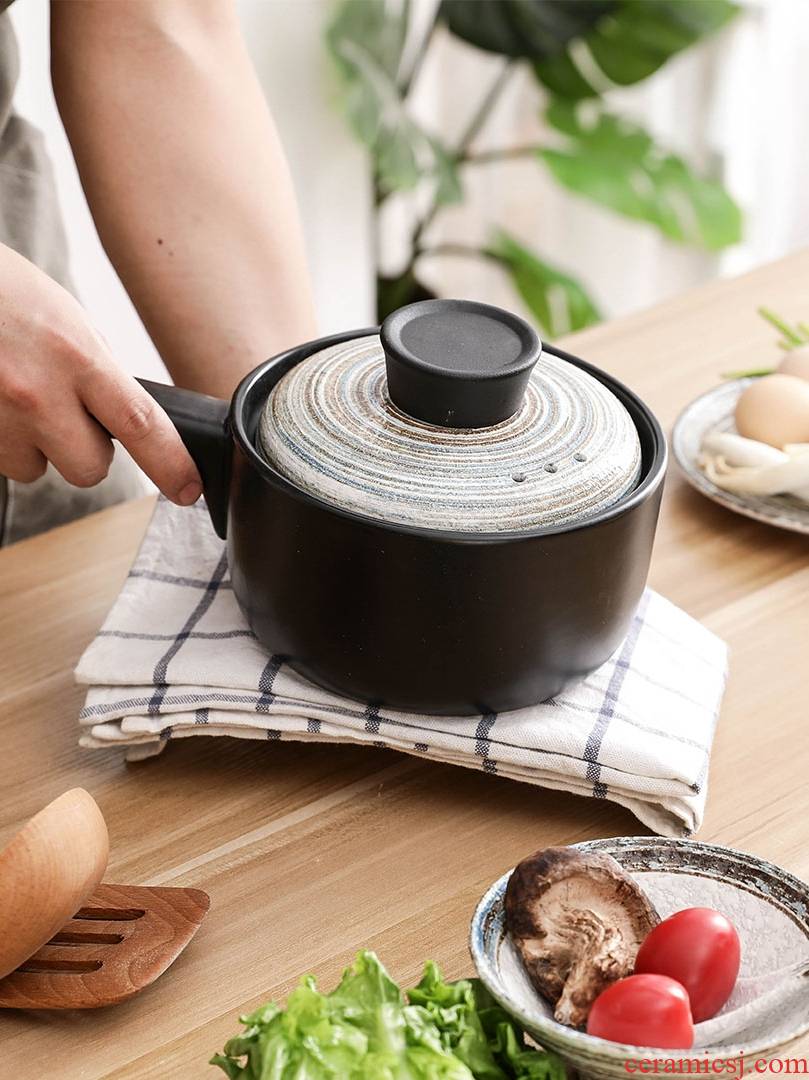Hand - made ceramic casserole stew soup home casserole stew, household gas high temperature resistant congee sand pot
