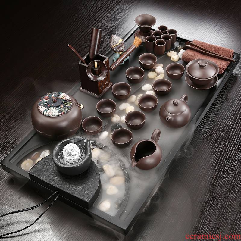 Sharply stone tea tray was set automatic one violet arenaceous kung fu tea set household contracted stone tea tray tea sea