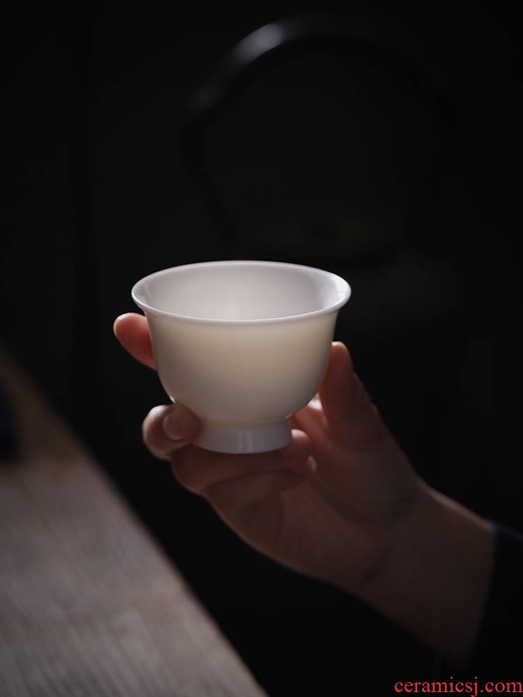 Jiangnan kung fu tea cups past ceramic household suet jade white porcelain sample tea cup noggin single single use