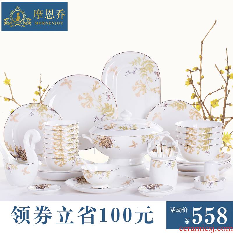 Jingdezhen dishes household tableware chopsticks dishes suit high - grade ipads China tableware Chinese costume creative ceramic gift box