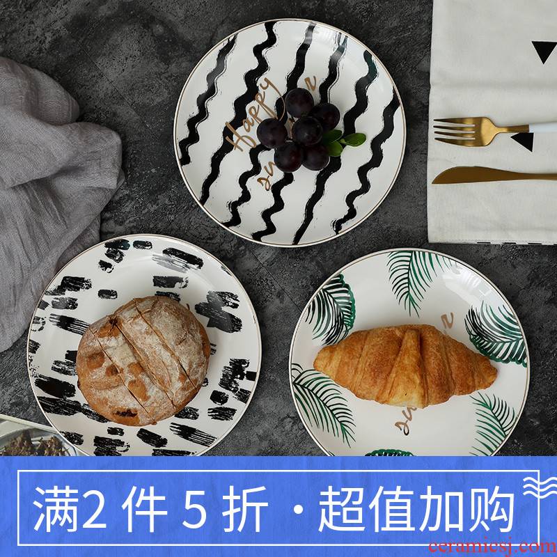 KaiGu Japanese household ceramics tableware plant individuality creative dish dish creative fruit beefsteak dish in summer
