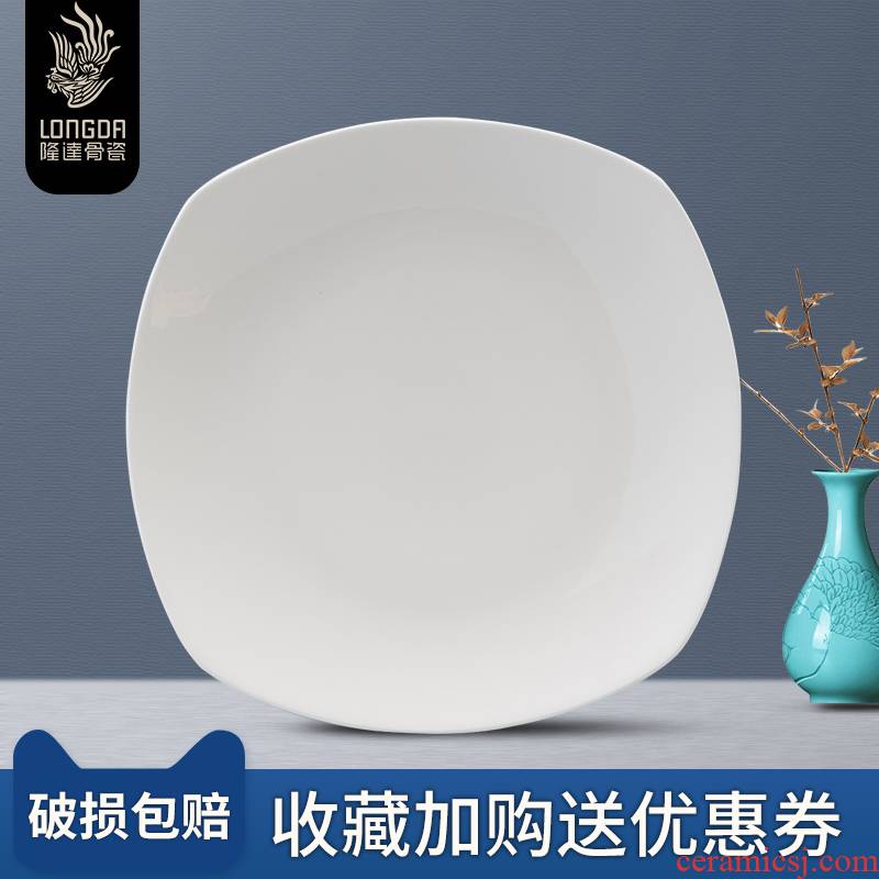 Ronda about ipads porcelain tableware white 10.5 inch square FanPan ceramic plate of Chinese style household porcelain dish dish plates