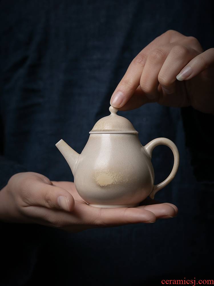 Jiangnan past plant ash little teapot ceramic household hand made firewood pear type pot of kung fu tea pot teapot
