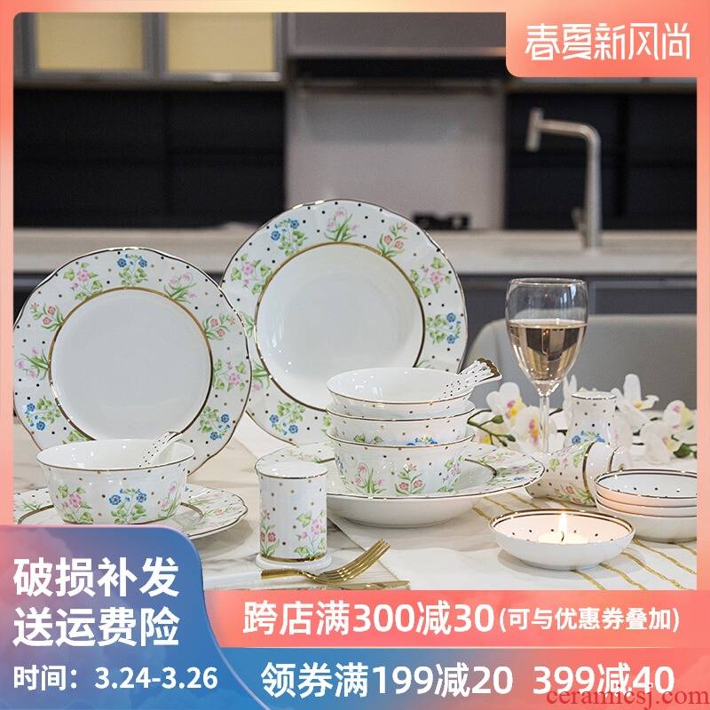 Gaochun ceramics new ipads China tableware suit wedding kitchen tableware porcelain tableware health