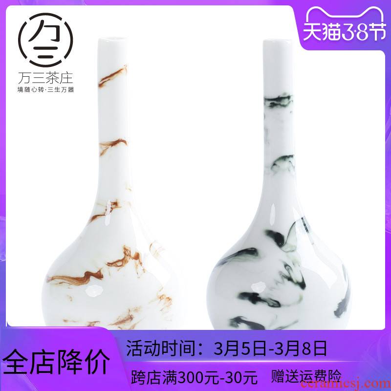 Three thousand Chinese ceramic vase household adornment hydroponic flower tea village dry flower, flower implement creative tea furnishing articles