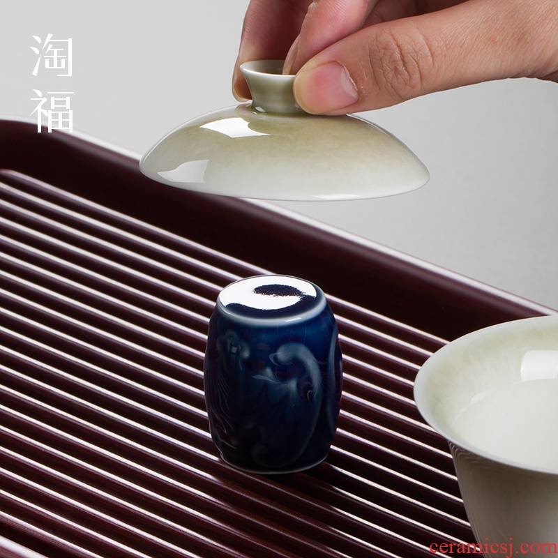Jingdezhen kung fu tea accessories cover rear cover bracket zero ceramic tea accessories household tea products with a lid