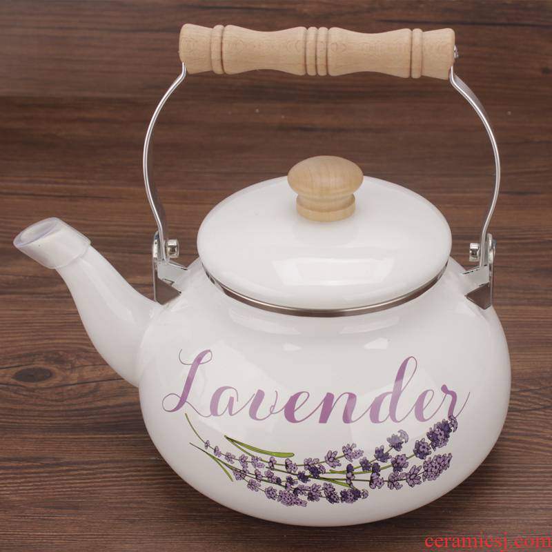 Small pure and fresh and cool lavender enamel kettle pot of tea kettle gas induction cooker kettle 2.5 L
