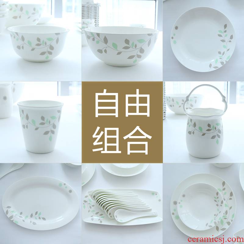 Think hk to ipads porcelain tableware dishes suit bulk, Korean dish bowl of diy and tie - in combination of household tableware suit