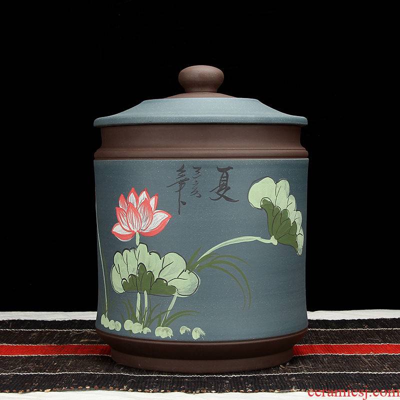Yixing purple sand tea pot large puer tea cake receive a case save POTS storage tank tea urn ceramic household seal