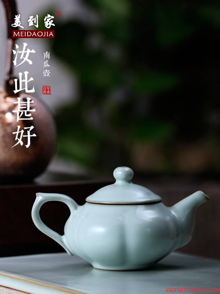 Beautiful home open piece of ice to crack your up ceramic teapot single pot filtering household kung fu antique porcelain teapot by hand