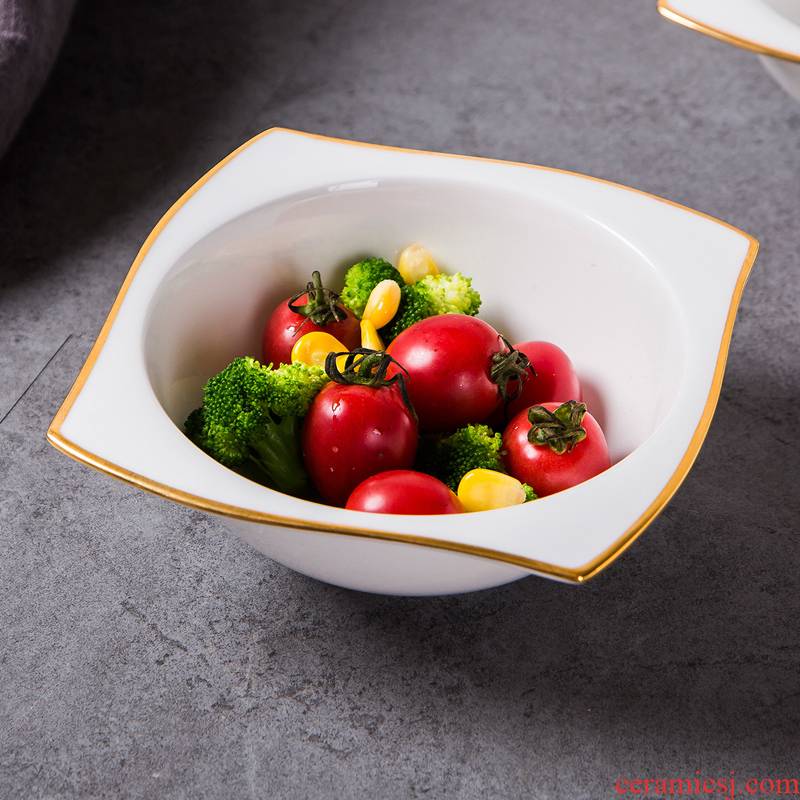 A single creative Japanese ceramic bowl bowl of fruit salad bowl household to eat small bowl ipads porcelain rice bowls four bowls