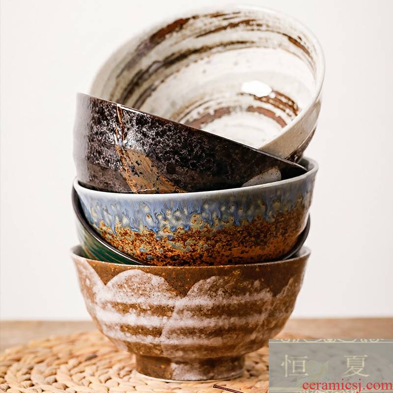 Love make in Japan 's imports of ceramic tableware 17 cm big pull rainbow such as bowl bowl mix Japanese and wind restoring ancient ways rainbow such use