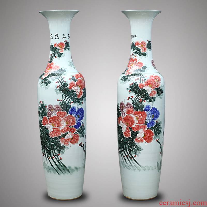 Jingdezhen ceramic hand - made amusement of large vase Chinese style hotel club villa, the opened a housewarming gift