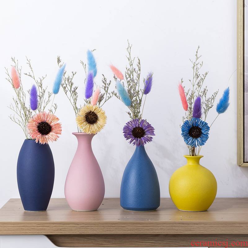 Nordic dried flower decoration with small pure and fresh and vase furnishing articles sitting room TV cabinet ceramic table suit household arranging flowers