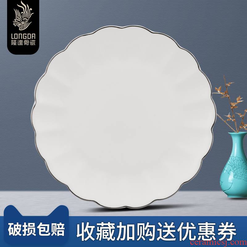 Ronda about ipads porcelain tableware eight inches flat dish plate creative contracted ceramic large FanPan household jinxi plates