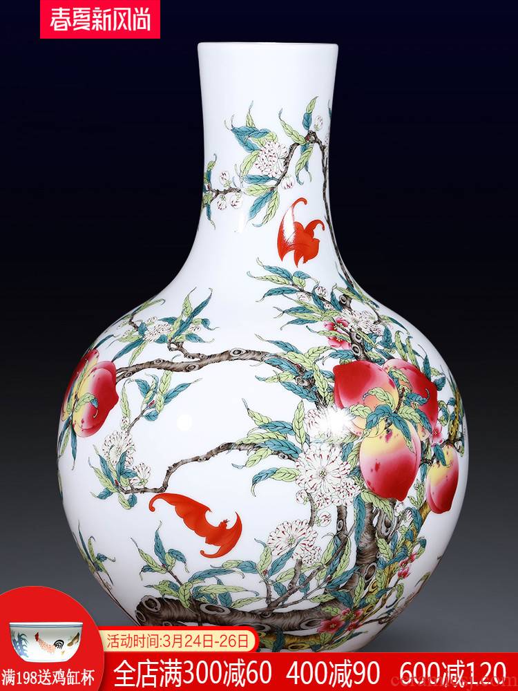 Jingdezhen ceramics imitation qianlong live figure vase large household of Chinese style of the sitting room porch place ornament