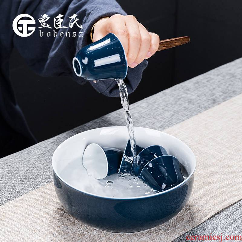 Treasure minister 's large tea wash your cup home writing brush washer porcelain bowl of tea with zero water jar for wash tea accessories