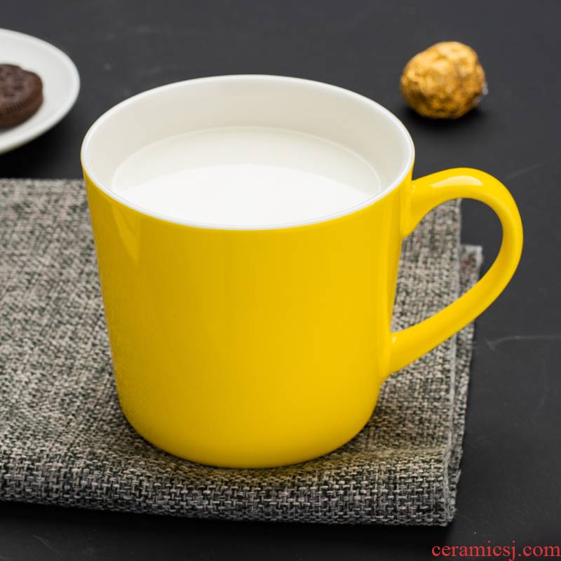 Creative contracted move trend ceramic cup pure color mark cup male and female students cup milk coffee cup