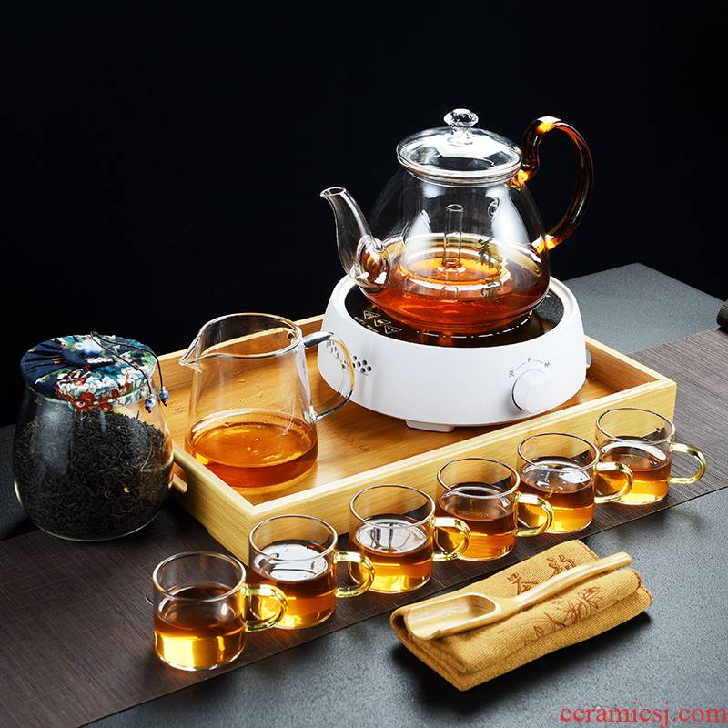 Old &, thickening refractory glass tea set suits for large kettle electric TaoLu steaming tea boiling tea, tea tray