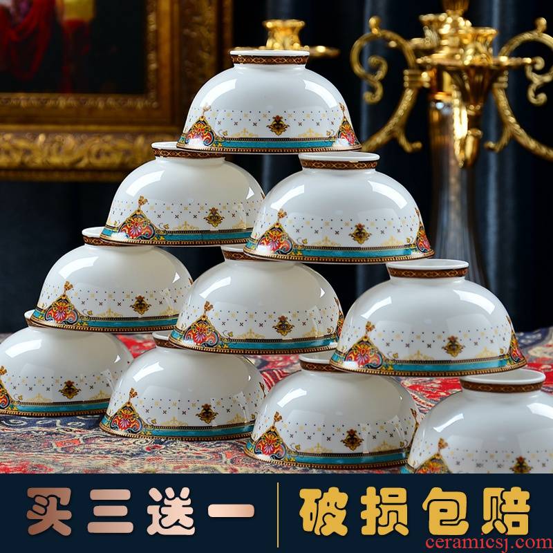 Creative move in the Chinese New Year for a single household combination suit ipads porcelain bowl microwave special ceramic bowl