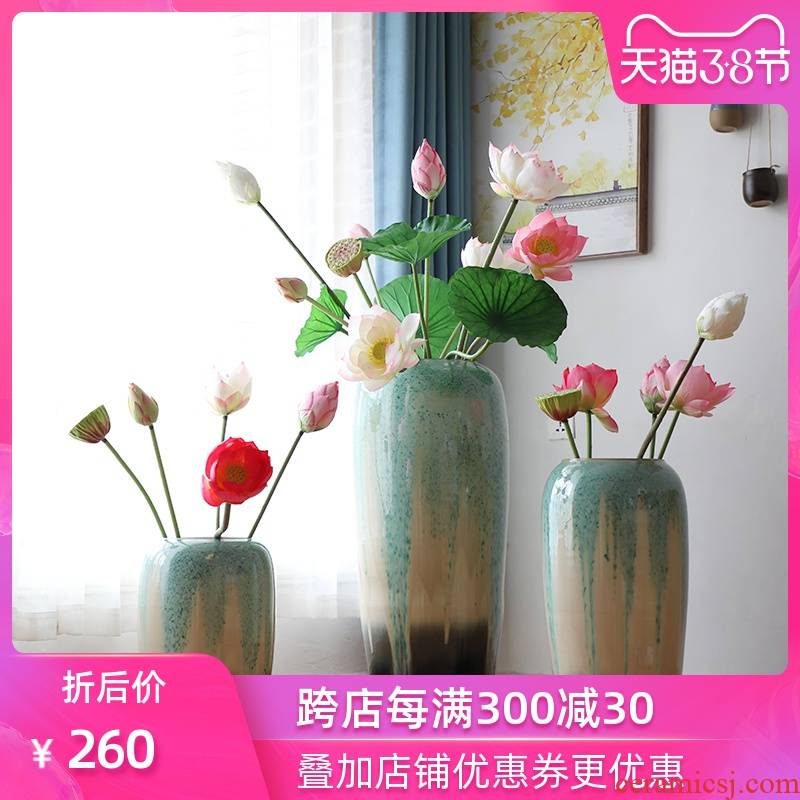 Jingdezhen ceramic vase color glaze up vase now landing contracted sitting room hotel villa clubhouse furnishing articles
