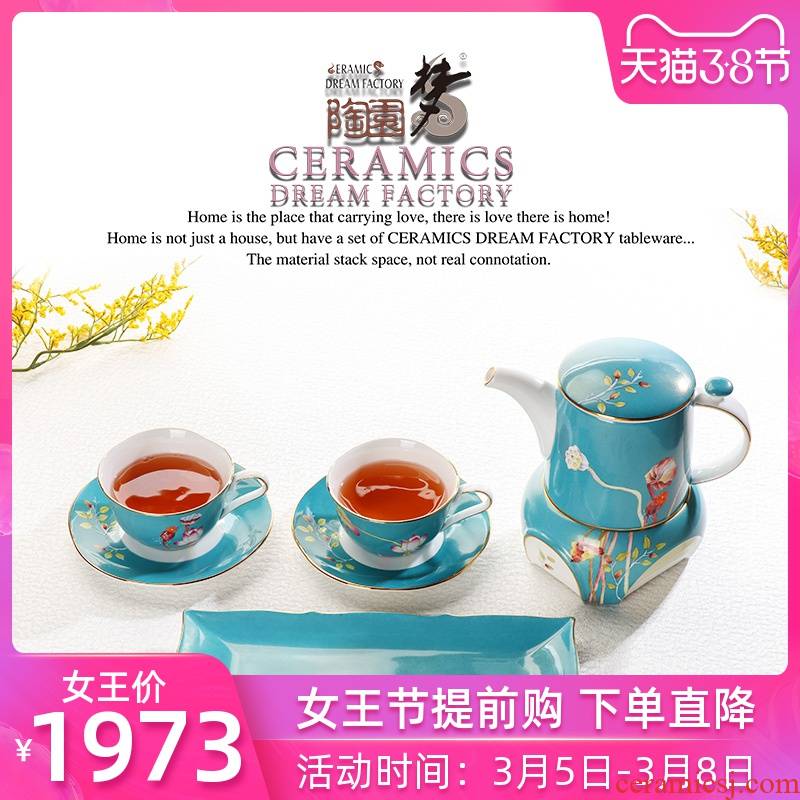 The Dao yuen court dream hand - made ipads China tea tea sets 2 girlfriends have tea set can be heated with snack plate