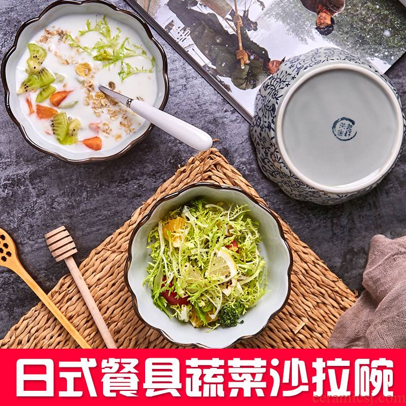 Japanese household ceramics tableware fine fruit salad bowl creative web celebrity for his job good move dessert bowls