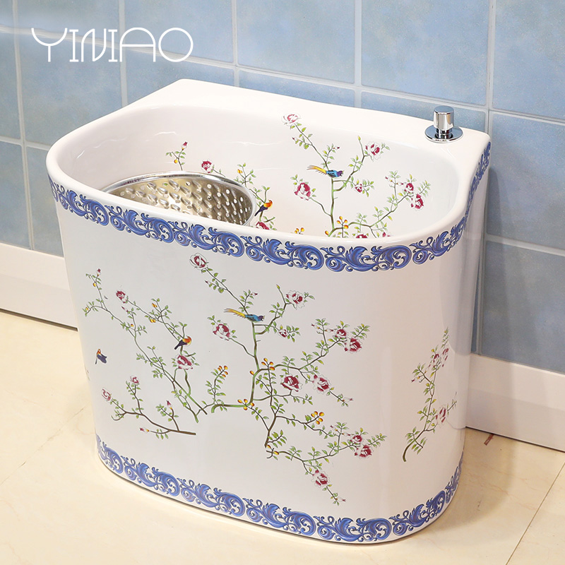 The balcony mop pool large square household ceramics large mop mop pool toilet bath basin water automatically