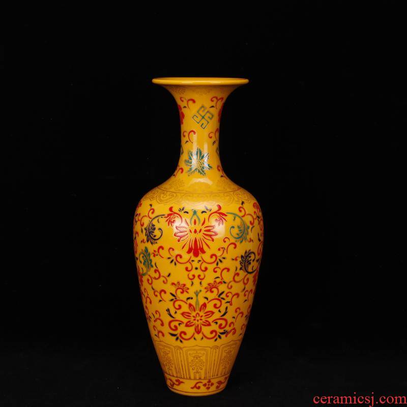 Jingdezhen imitation enamel color beauty of clear acting palace shoulder vases, flower implement antique reproduction antique vintage home furnishing articles