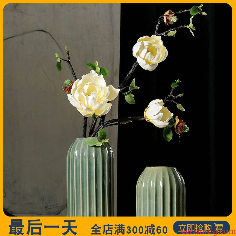 Light, like a flower of new Chinese style key-2 luxury home sitting room adornment ceramic vase furnishing articles table flower arranging flower decoration