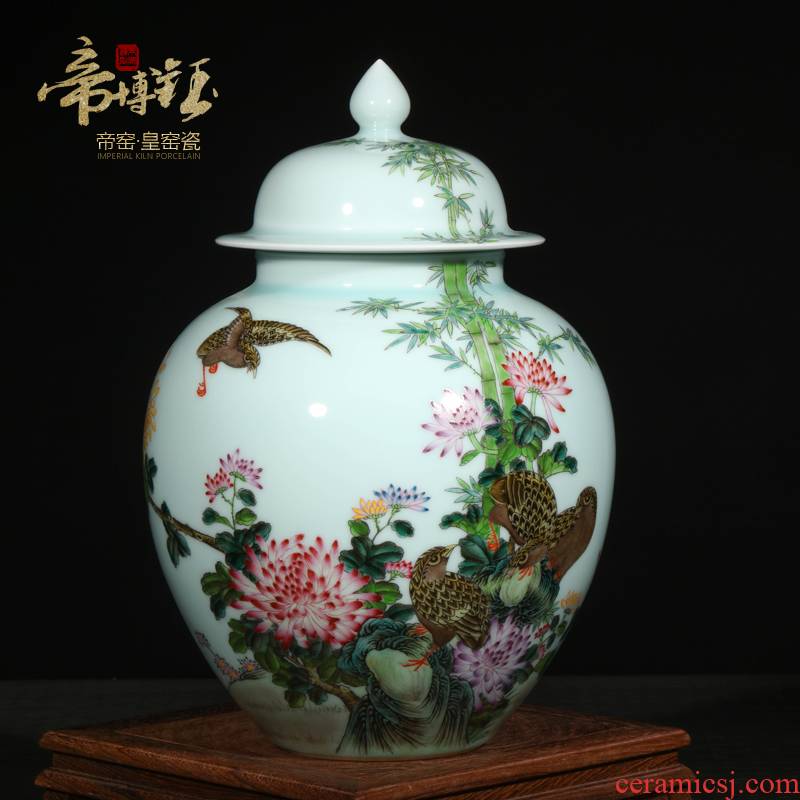 Jingdezhen ceramic vases, antique hand - made pastel place to live and work in peace and contentment tea pot general large