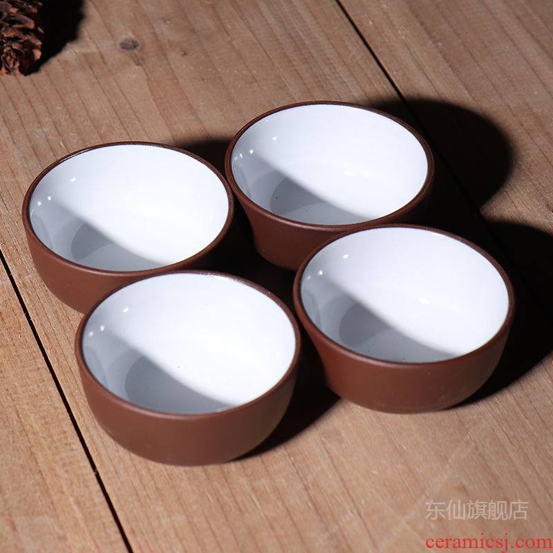 Yixing purple sand tea cup sample tea cup noggin violet arenaceous kung fu tea cup bowl straight cup eight only