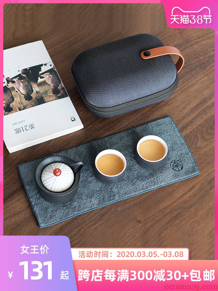 Mr Nan shan meditation crack cup a pot of two cups of Japanese travel tea set kung fu tea ceramics