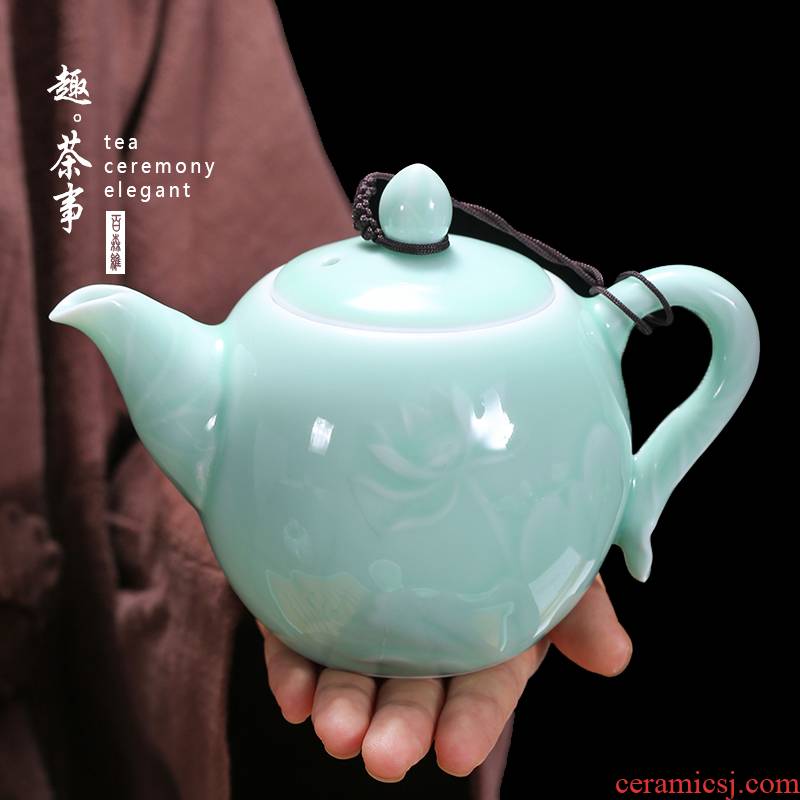 Babson d celadon high - capacity ceramic teapot kung fu tea set shadow qdu teapot household filter single pot