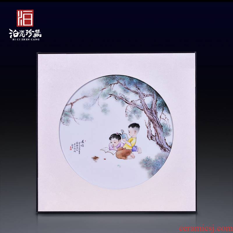 Jingdezhen ceramics hand - made morning reading porcelain plate painter of new Chinese style sitting room adornment bedroom wall hanging in furnishing articles