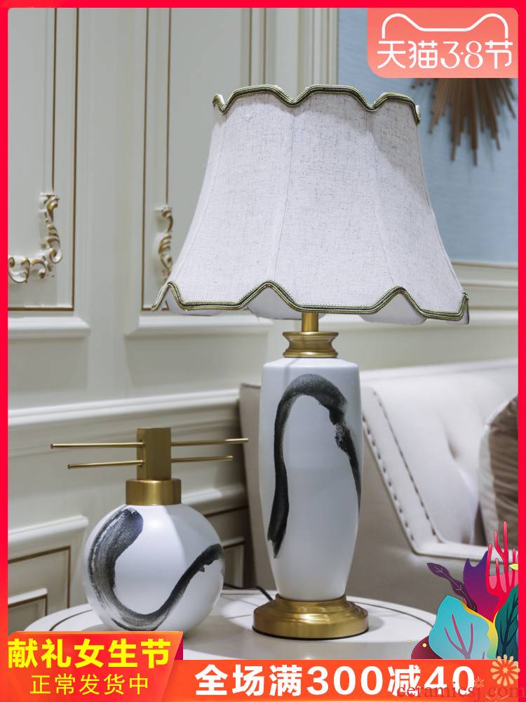 The New Chinese jingdezhen ceramics furnishing articles decoration light between example big desk lamp receptacle key-2 luxury European - style decorative arts and crafts