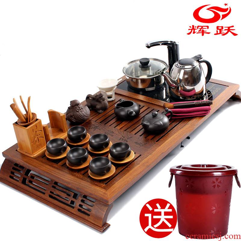 Hui, make tea purple wings wood tea set to heavy suit/chicken wings wood tea tray was pumping induction cooker tea sets