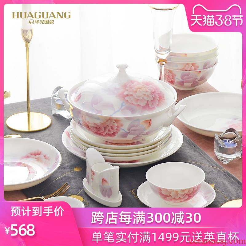 Uh guano porcelain ipads porcelain tableware ceramics countries suit dishes suit household of Chinese style glair on the safety of blooms