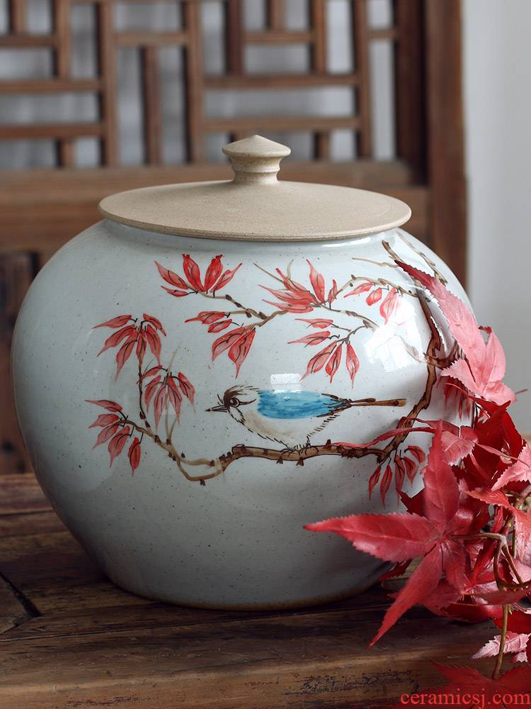 Freehand brushwork in traditional Chinese painting of flowers and lines of jingdezhen ceramic vase furnishing articles of new Chinese style living room decorative POTS clear soup WoGuo arranging flowers