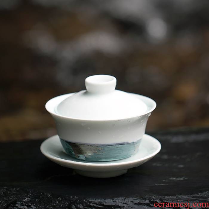 Misty rain between landscape series of kung fu tea sets jingdezhen high temperature ceramic tea set white tea custom