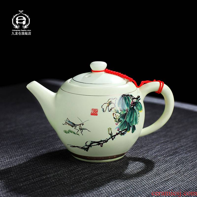 DH jingdezhen kung fu tea sets the teapot household ceramic teapot filtering small single pot of tea cups
