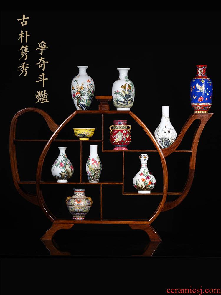 Jia lage jingdezhen Chinese style home furnishing articles YangShiQi up classic colored enamel ten treasure porcelain vase