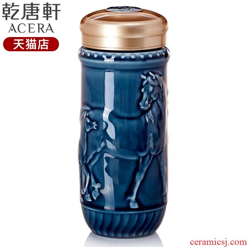 Dry Tang Xuan porcelain cup live happiness along with cup double ceramic insulation water glass office business gifts
