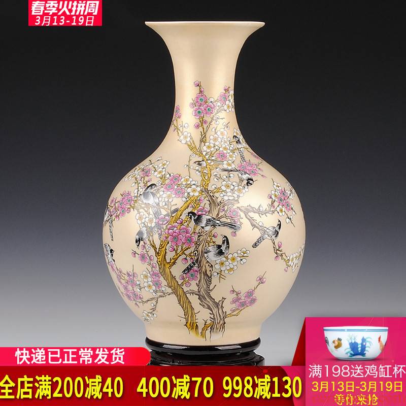 Jingdezhen ceramics, vases, flower arrangement in modern Chinese style living room TV ark place gifts home decoration arts and crafts