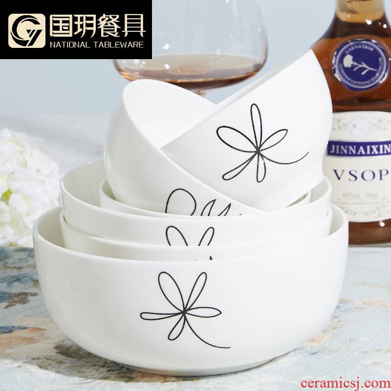Tangshan ipads China tableware monogatari spoon, soup bowl microwave rice bowl size ceramic bowl creative choice suits for