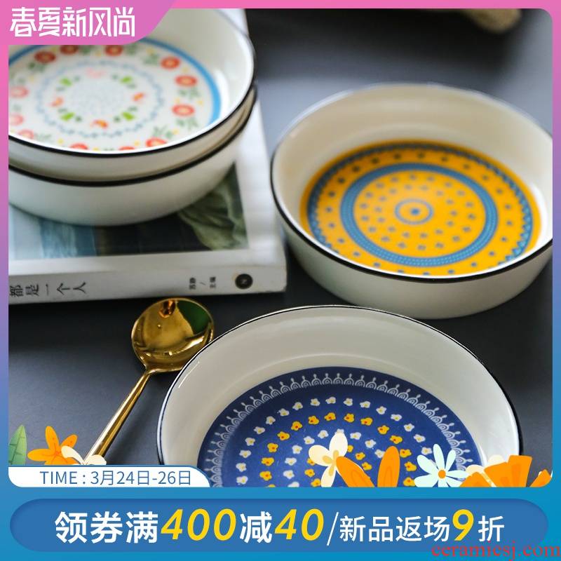 Selley national wind ceramic sauce dish dish dish seasoning disc dip in soy sauce vinegar dish sweet snack plate ipads plate