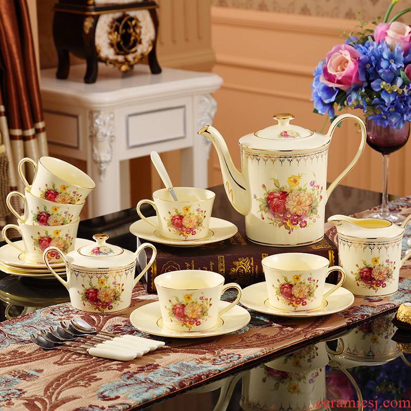 Ipads China European coffee set suit high - end key-2 luxury home of a complete set of ceramic coffee cup coffee tea set