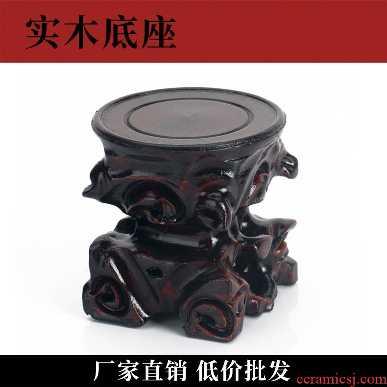 It base pot pot supporting wood real wood floret bottle gourd furnishing articles wenge bonsai fleshy bracket